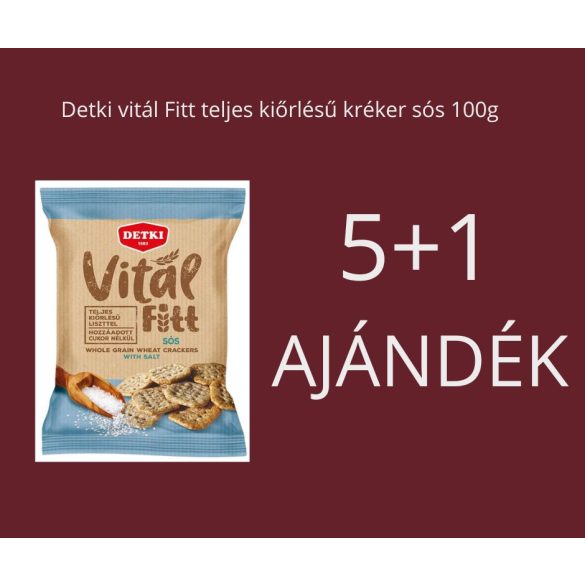 5+1 AJÁNDÉK! Detki vitál Fitt teljes kiőrlésű kréker sós 100g