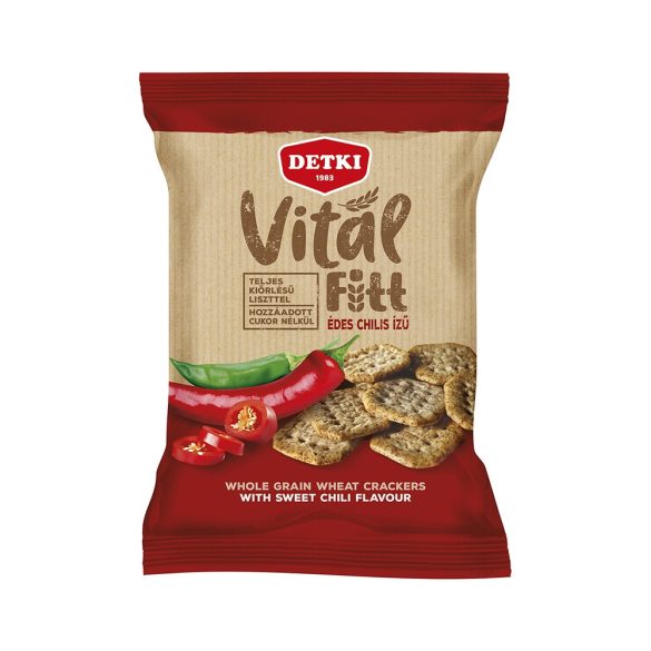 Detki Vitál Fitt teljes kiőrlésű kréker édes-chili 100g