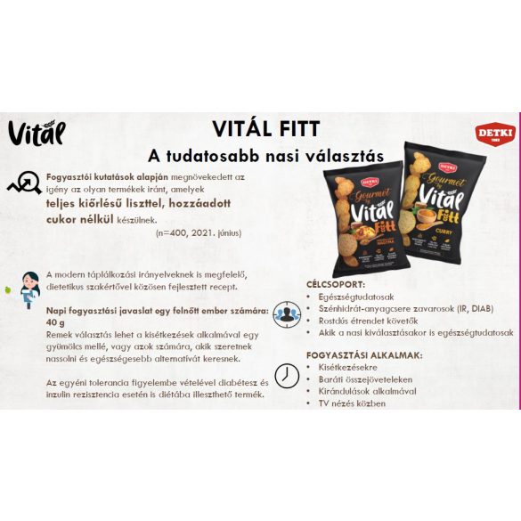 Detki Gourmet Vitál Fitt teljes kiőrlésű kréker Curry 100g