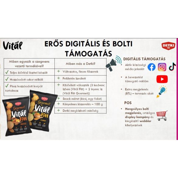 Detki Gourmet Vitál Fitt teljes kiőrlésű kréker Curry 100g