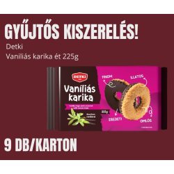   Gyűjtős kiszerelés - Detki Vaniliás karika ét 225g - 9 db/karton- akció - 30% - min. idő: 17.09.2025