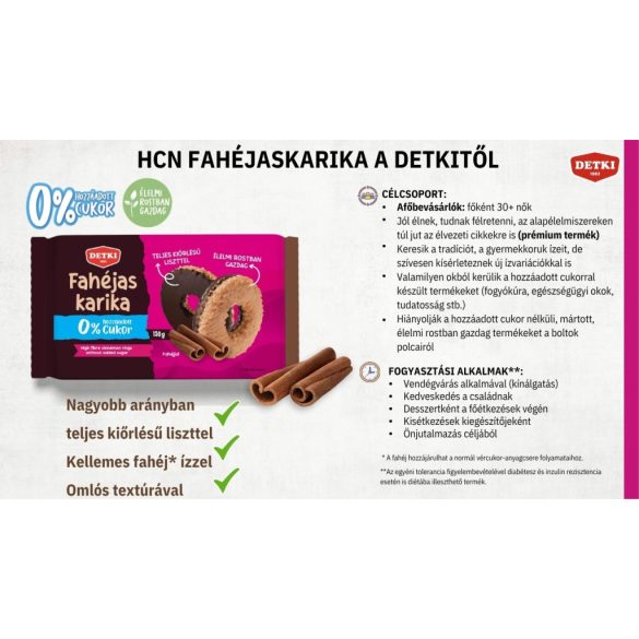 Detki fahéjas karika cukor hozzáadása nélkül édesítőszerekkel 150 g