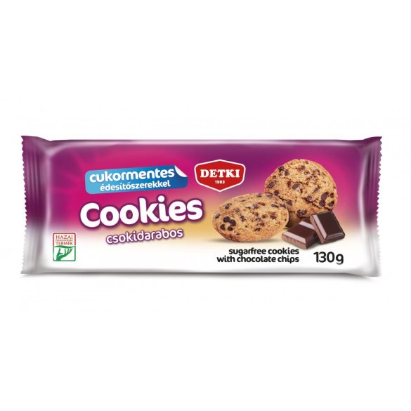 Detki cookies cukormentes keksz csokoládé darabokkal 130g