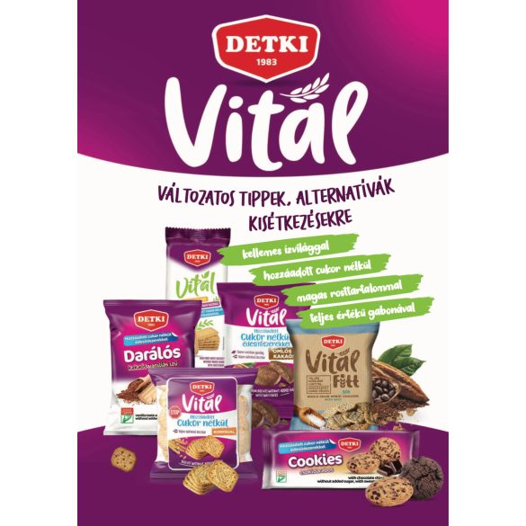 Detki cukormentes kakaós omlós keksz 180g