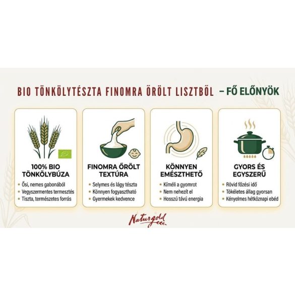 Bio tönköly tészta fodros nagykocka 250g