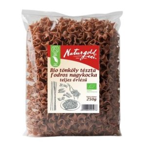 Bio tönköly tészta fodros nagykocka teljes őrlésű 250g
