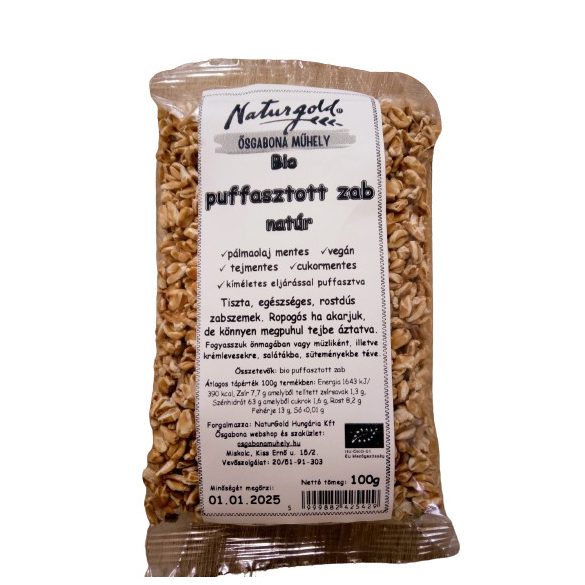 Ovăz expandat bio, natur, 100g