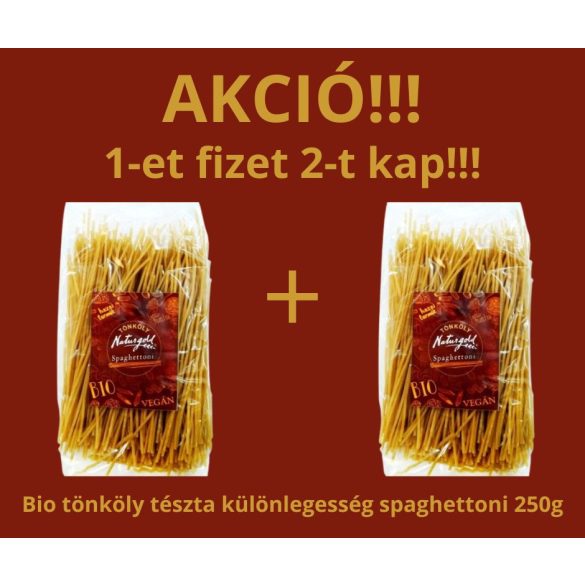Bio tönköly tésztakülönlegesség Spaghettoni  250g - Akció 1+1 - min. idő: 28.06.2026