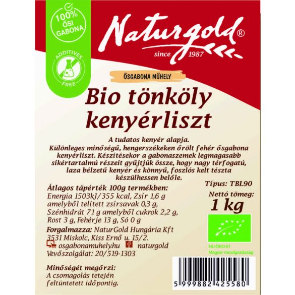 Bio tönköly kenyérliszt 1kg