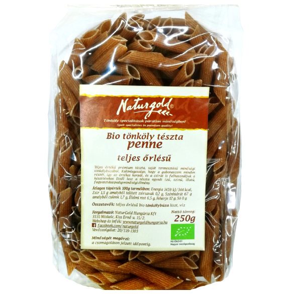 Bio tönköly tészta penne teljes őrlésű 250g