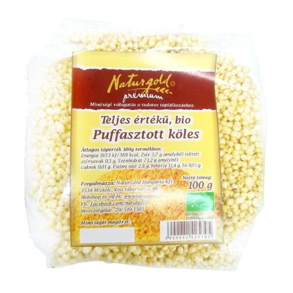 Bio puffasztott natúr köles 100g