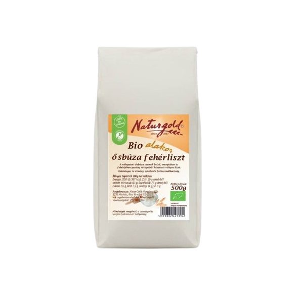 NaturGold Bio Alakor Ősbúza Fehérliszt 500g csomagolása
