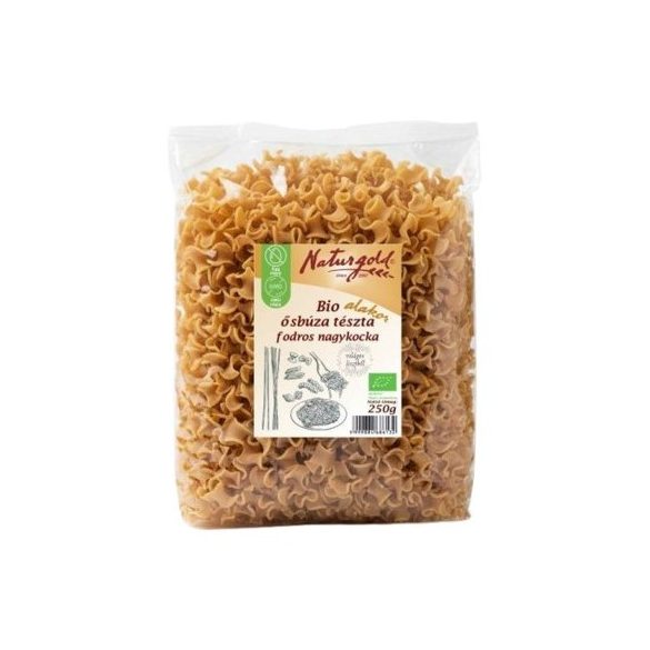 Bio alakor ősbúza tészta fodros nagykocka 250g