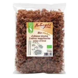 Bio alakor ősbúza tészta fodros nagykocka teljes őrlésű 250g