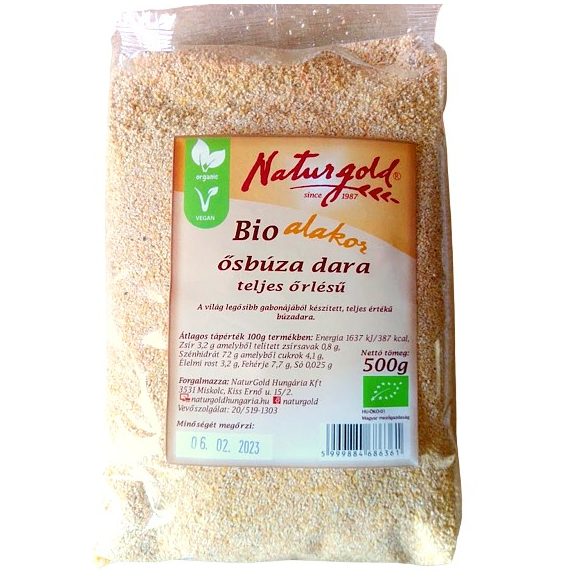 Bio alakor ősbúza teljes őrlésű dara 500g