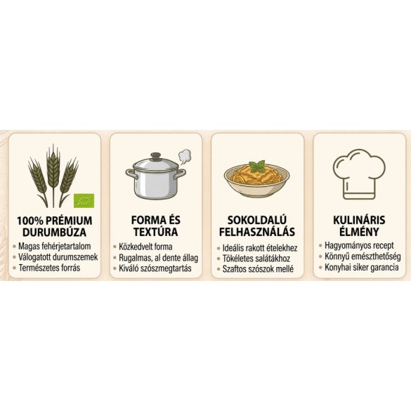 Paste făinoase bio din grâu dur, fusilli/orsó, 500g