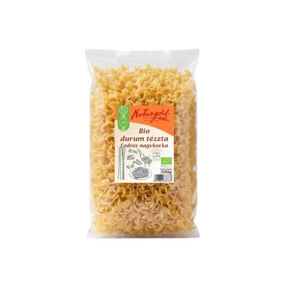 Paste făinoase bio din grâu dur, pătrățele ondulate, 500g