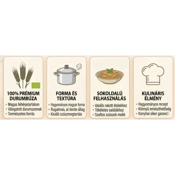 Paste făinoase bio din grâu dur, tăiței lați (tagliatelle), 500g