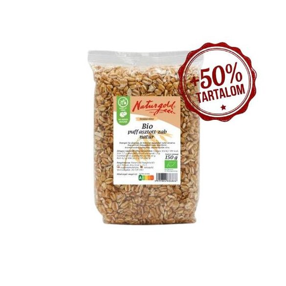 Bio puffasztott zab natúr Megújult, 150g-os kiszerelés!