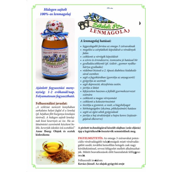 Ulei de semințe de in  de pe vremuri 500ml